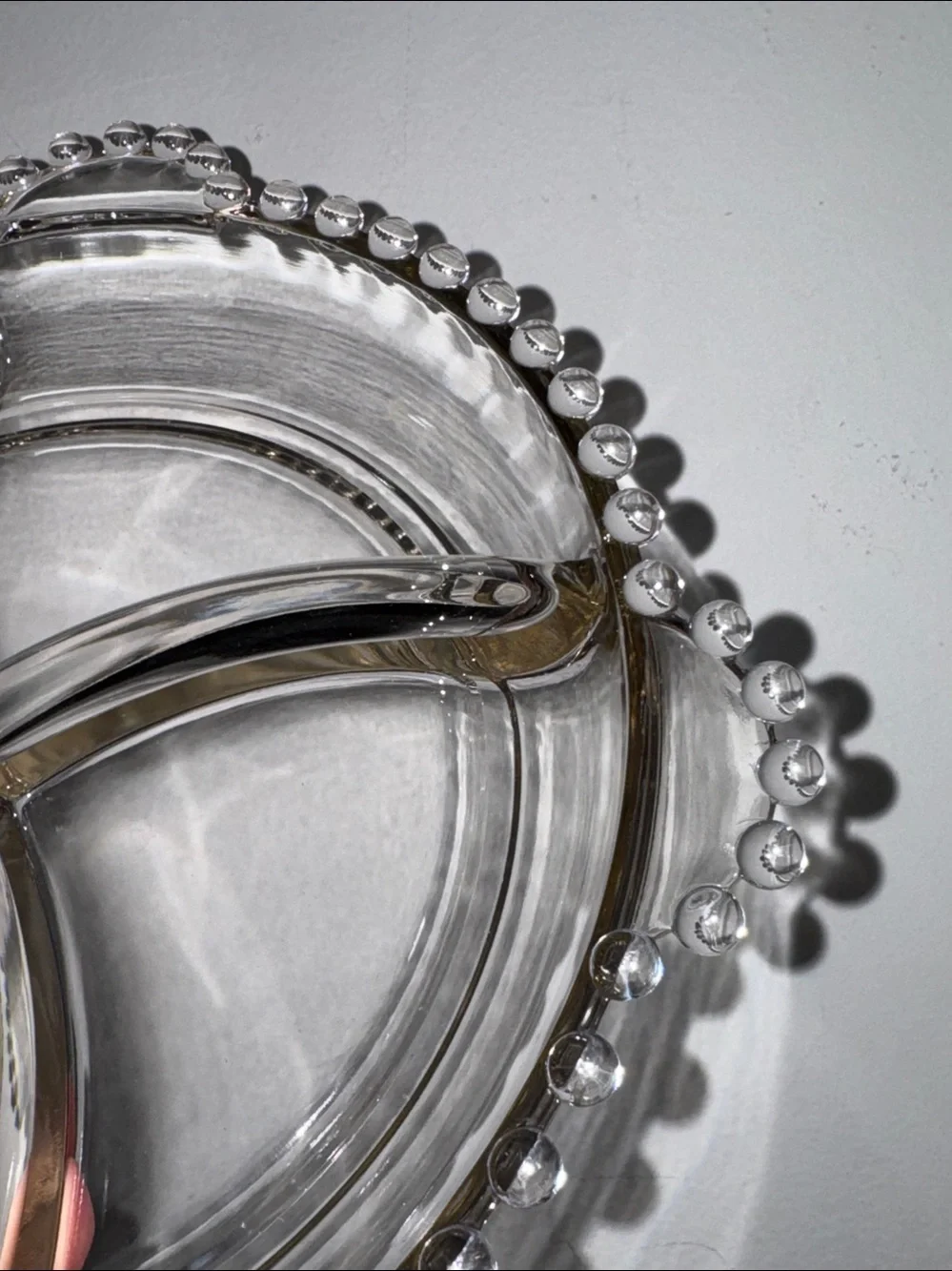 Vintage Imperial Candlewick Glass Divided Relish Dish 8